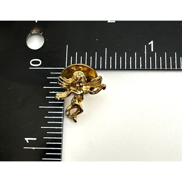 Gold Tone Angel Lapel Pin Tie Tack With Secure Clutch Back Guardian Angel - Picture 3 of 5